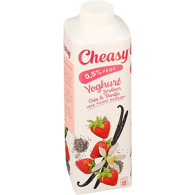 Yoghurt m. jordbær, chia og vanilje