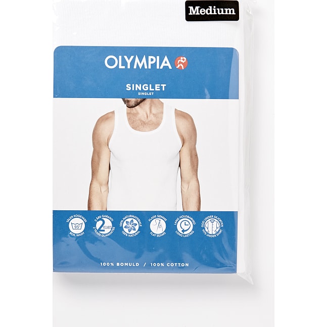 Olympia herreundertrøje str. 2XL - hvid