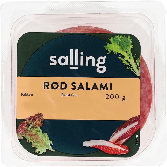 Rød salami i skiver