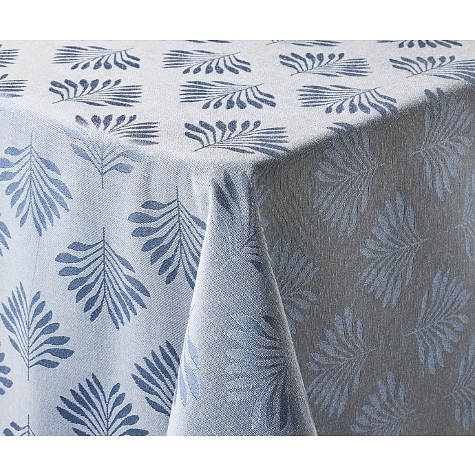 Salling Damaskdug Blå med Blade