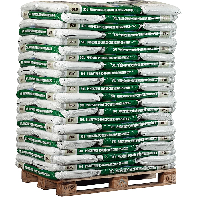 Pindstrup Jordforbedringsmuld m. øko gødning Storkøb 66 stk × 50 L
