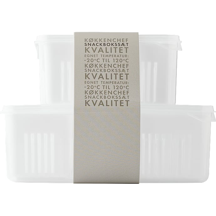 Køkkenchef madopbevaring - 3,3 liter + 1,5 liter - transparent
