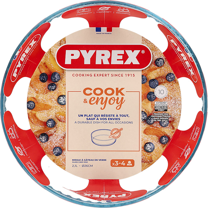 Pyrex rund tærteform i glas