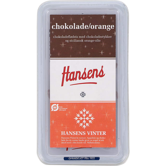 Flødeis m. chokolade og orangesmag øko