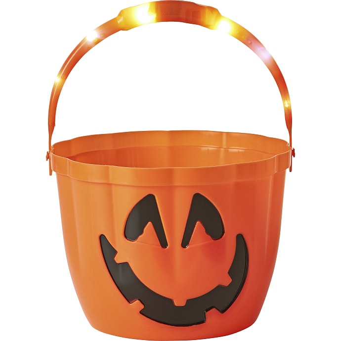 Halloween Trick or Treat spand med LED Ø: 22 cm - orange
