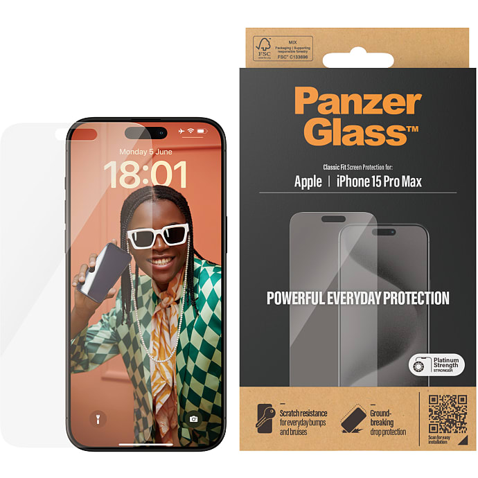 PanzerGlass Skærmbeskyttelse iPhone 15 Pro Max