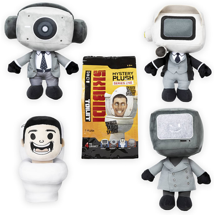Skibidi toilet mystery plush 28 cm - flere varianter - assorteret