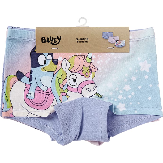 Bluey 3-pak hipster str. 86/92 - lilla/lyserød