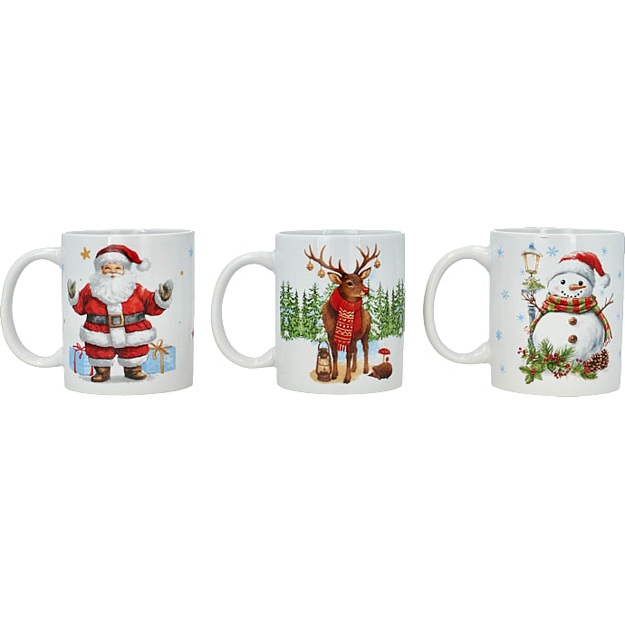 Krus med julemotiv - 325 ml - flere varianter - assorteret