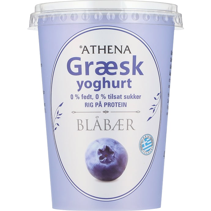 Græsk yoghurt m. blåbær 0% fedt