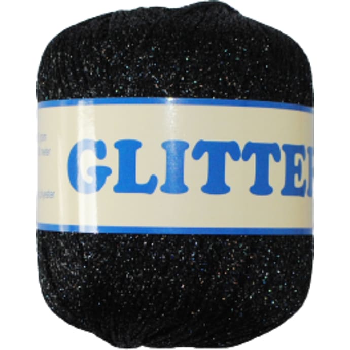Lurex Glitter Garn Sort 27