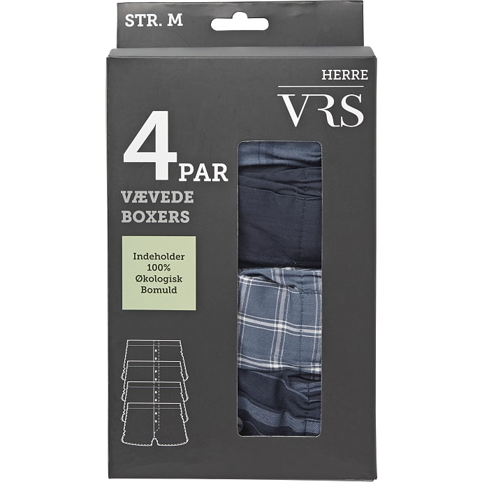 VRS Herre Boxershorts 4-pak str. L mørkeblå