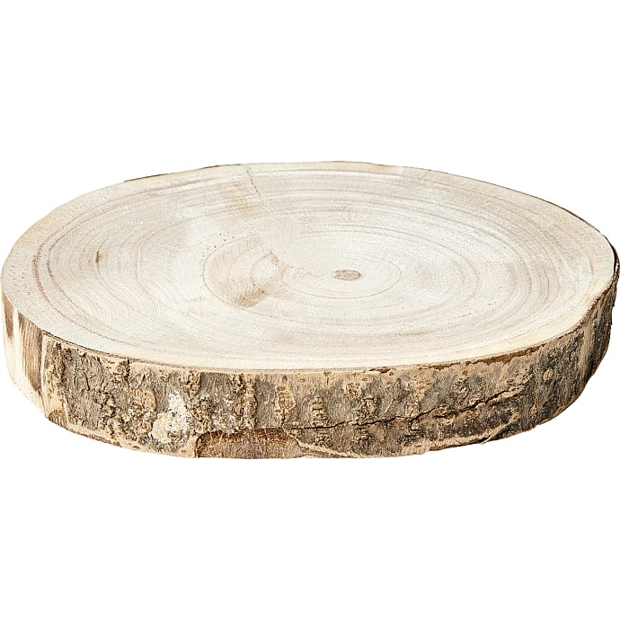 Træfad med bark 21x21x3,5 cm