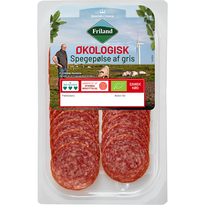 Friland Spegepølse i Skiver Øko 70 g