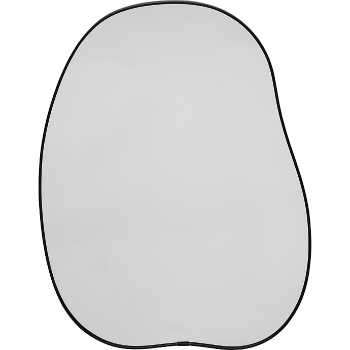 Ovalt Spejl Sort