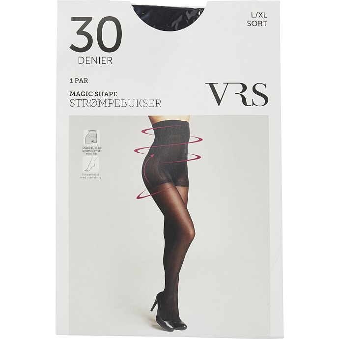 VRS nylon strømpebukser magic shape str. S/M - sort