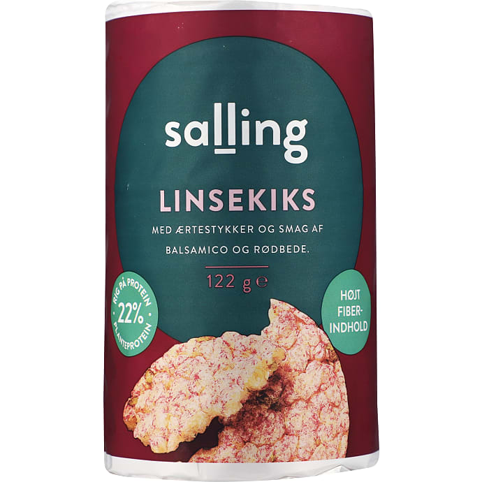 Salling Linsekiks ærtestykker balsamico rødbede