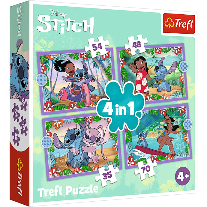 Lilo & Stitch puslespil 4i1 - 35 ,48, 54 og 70 brikker – produktbillede