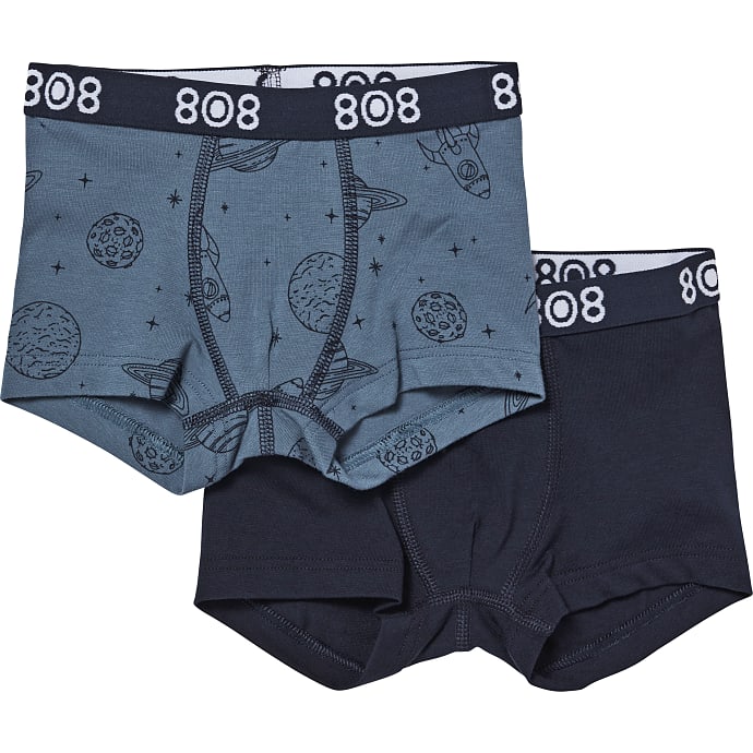 808 Børne Boxershorts 2-pak Str. 6 År Blå