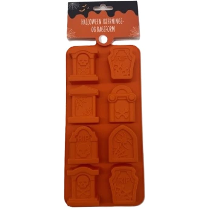 Halloween mini gravsten form til 8 isterninger/chokolader