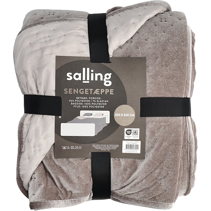 Salling sengetæppe 240x240 cm - beige og sandfarvet