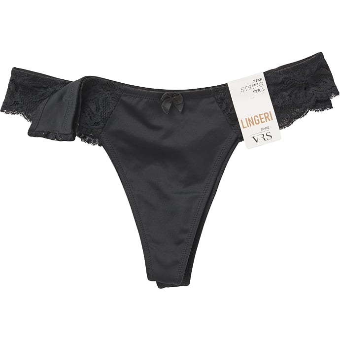 VRS dame 2-pak g-streng str. 2XL sort