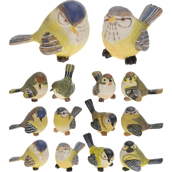 Fugl i Polystone 13 cm Assorteret