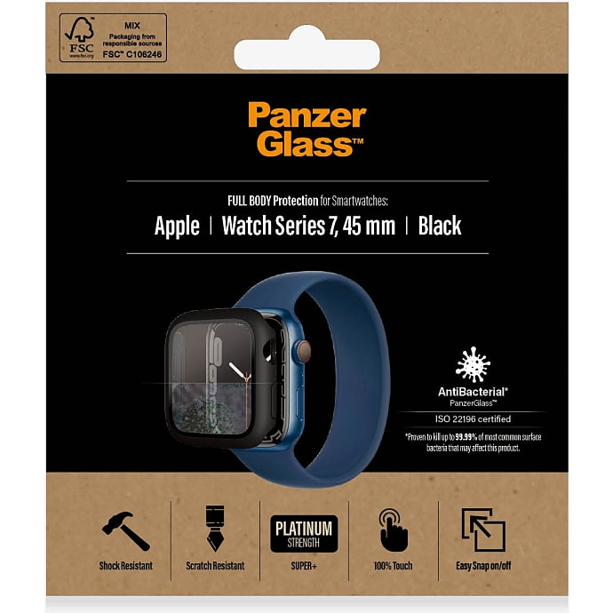PanzerGlass Full Body Apple Watch Series 7 45mm Sort
