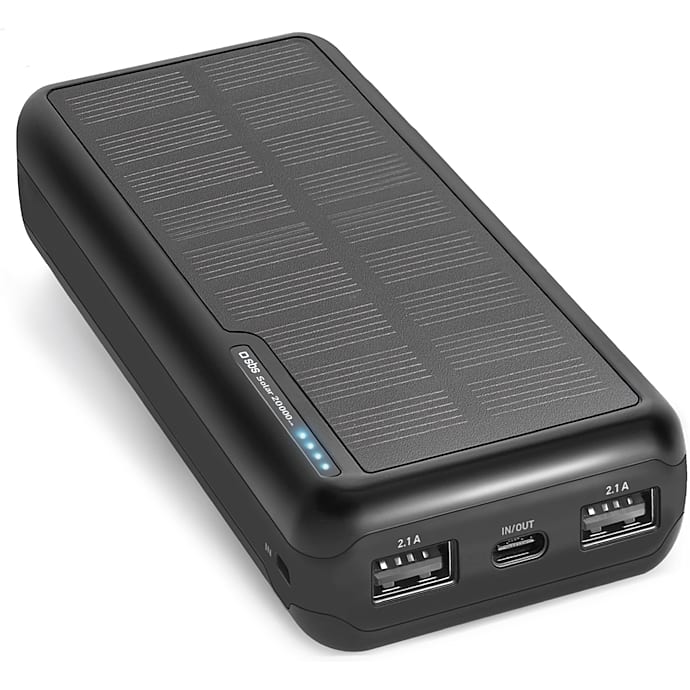 SBS Solar Power Bank 20.000mAh sort