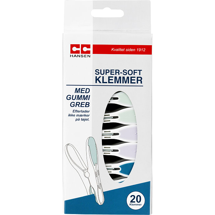 C.C. Hansen Tøjklemmer plastik 20 stk