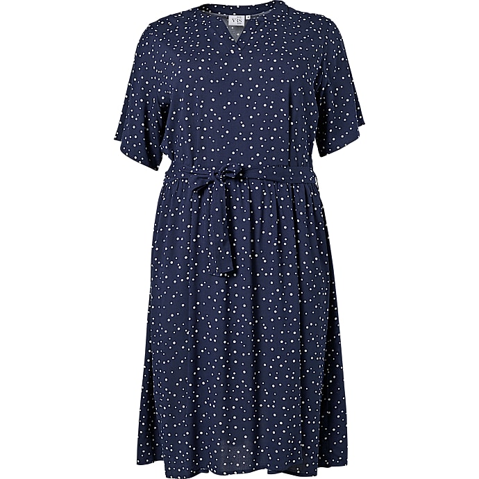 VRS dame kjole med bindebånd str. 48 - navy