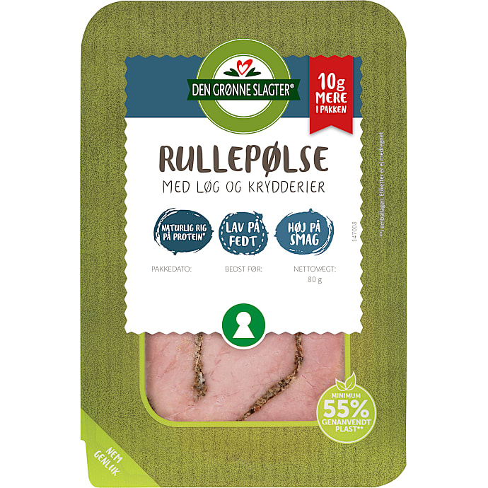 Rullepølse i skiver m. løg og krydderier