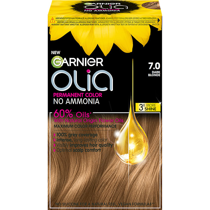Permanent hårfarve 7.0 Dark Blonde m. blomsterolie u. ammoniak