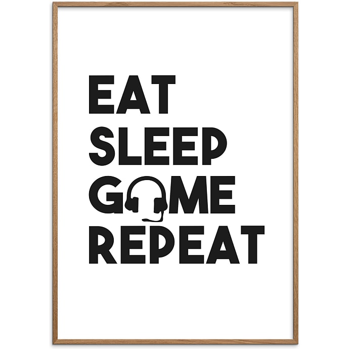 Citatplakat Gamer Eat Sleep Game Repeat
