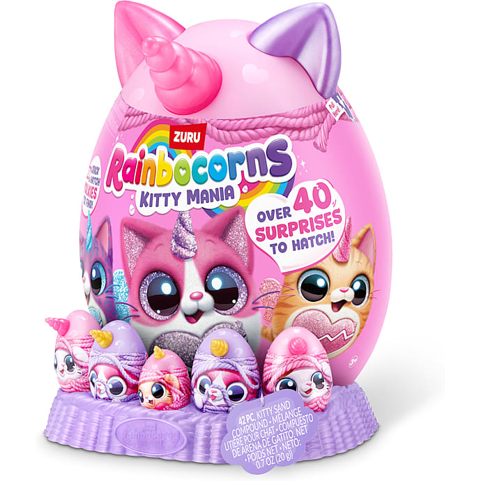 Rainbocorns Eggzania Kitty Mania plysdyr – flere varianter – assorteret
