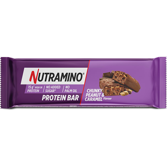 Proteinbar m. karamel og peanuts