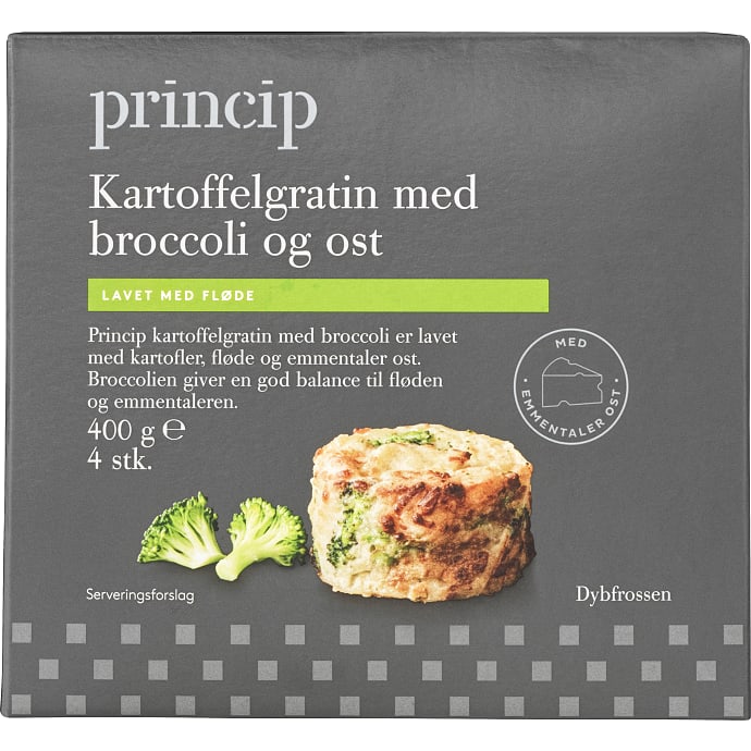 Kartoffelgratin m. broccoli og ost