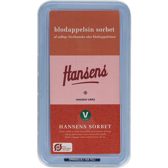 Sorbetis m. blodappelsin øko