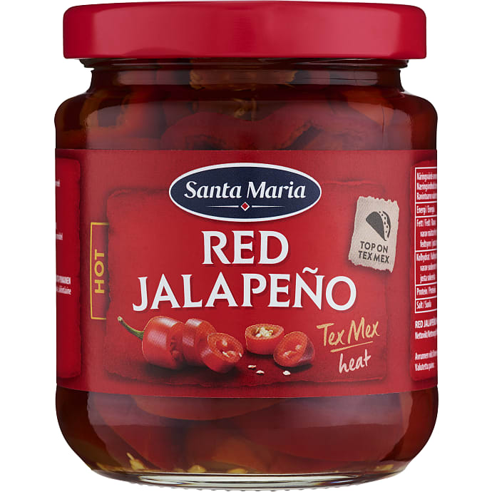 Santa Maria Røde Jalapeños Stærke 215 g