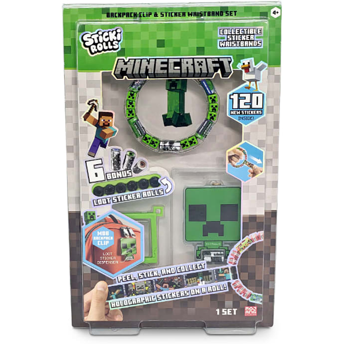 Sticki Rolls Minecraft Backpack Clip sæt - flere varianter - assorteret
