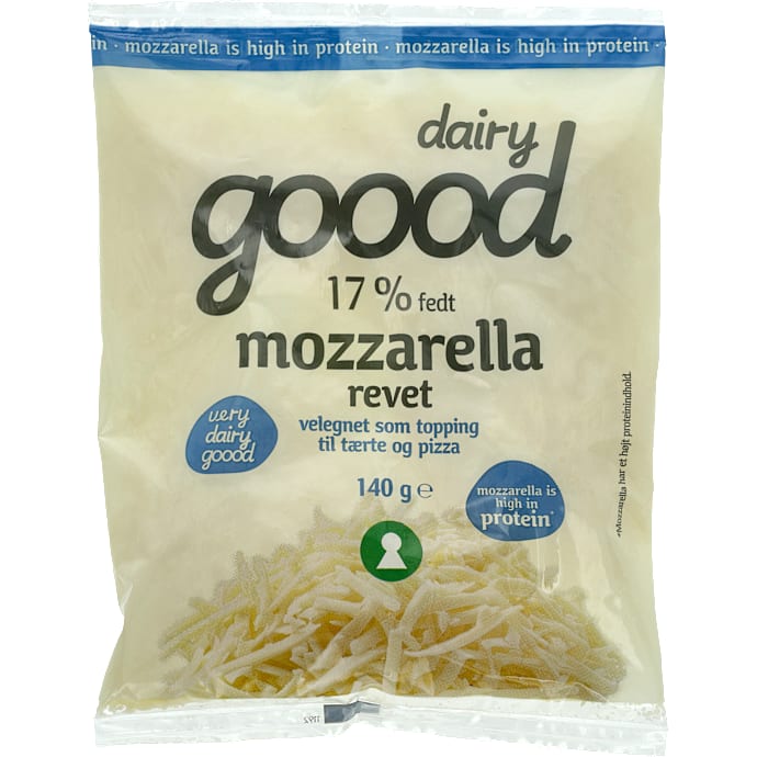 Revet mozzarella 17% fedt