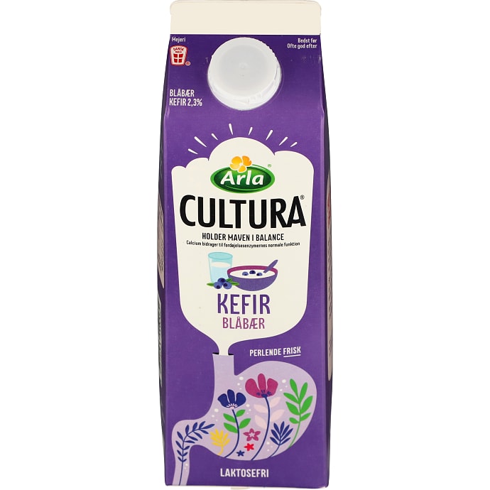 Kefir m. blåbær 2,3% fedt laktosefri