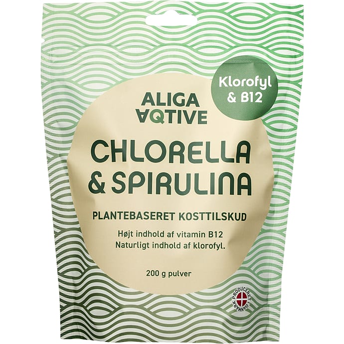 Aliga Aqtive Chlorella- og Spirulinapulver 200 g