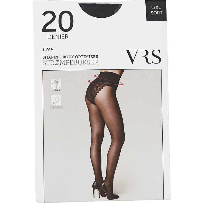 VRS strømpebukser shaping str. L/XL - sort