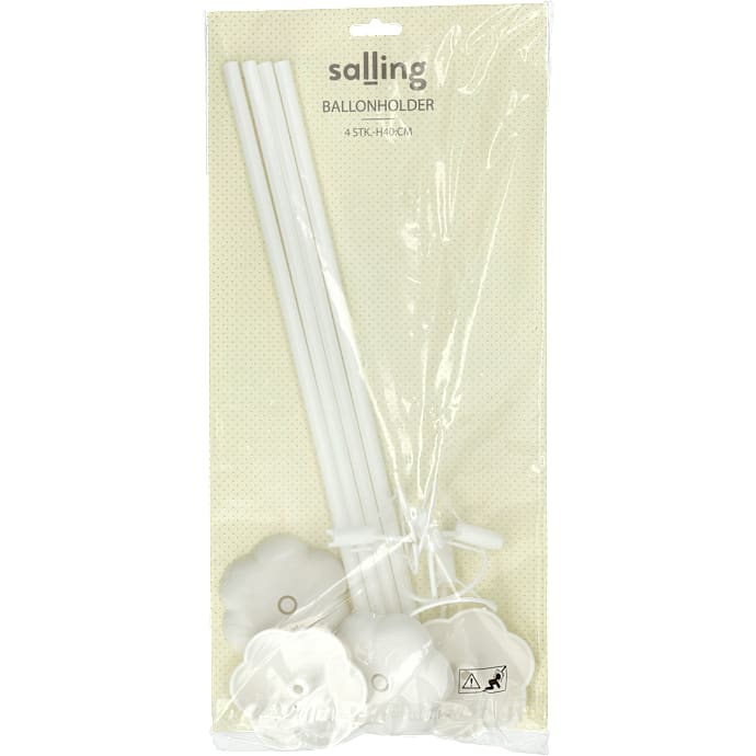 Salling ballonholder H: 40 cm 4-pak - hvid