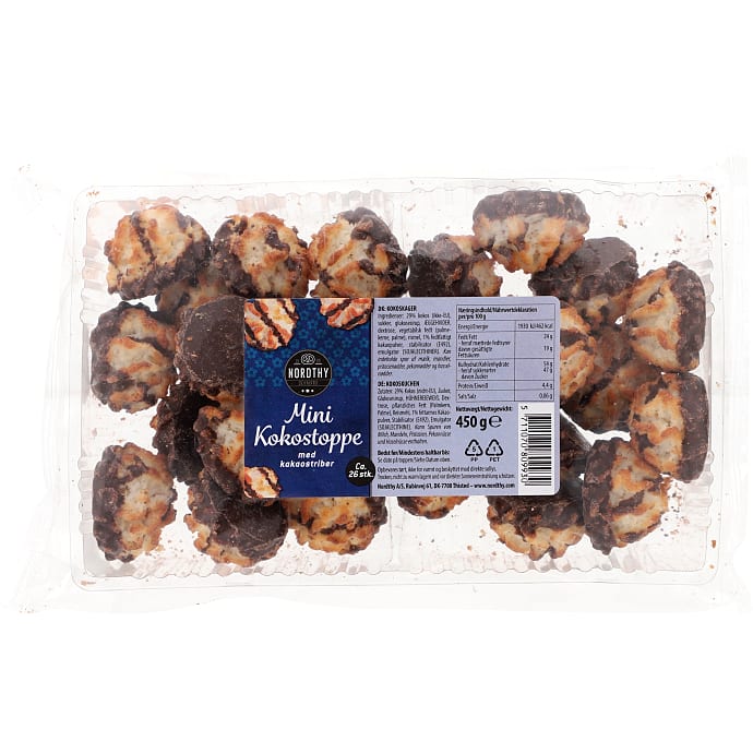 Kokostoppe m. kakaostriber