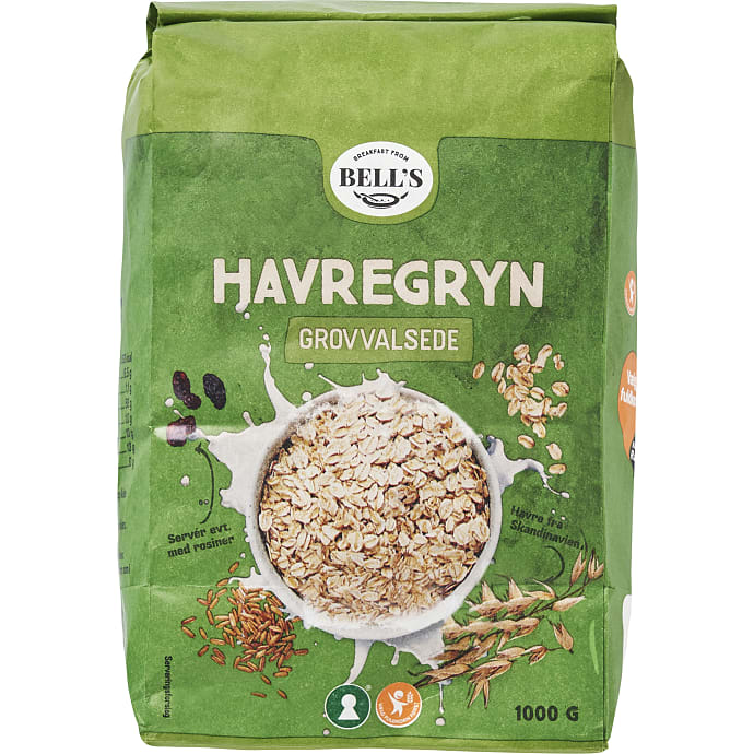 Breakfast from Bells Grovvalsede Havregryn