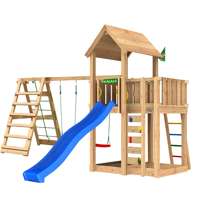 Jungle Gym Mansion 2.1 legetårn komplet inkl. Climb Module ekskl. rutsjebane