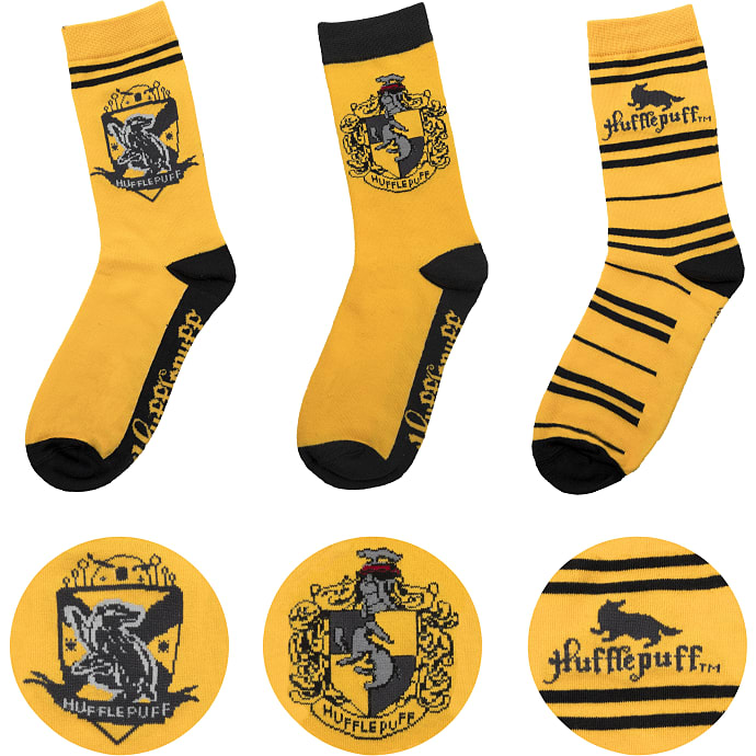 Harry potter Hufflepuff Sokker Sæt af 3