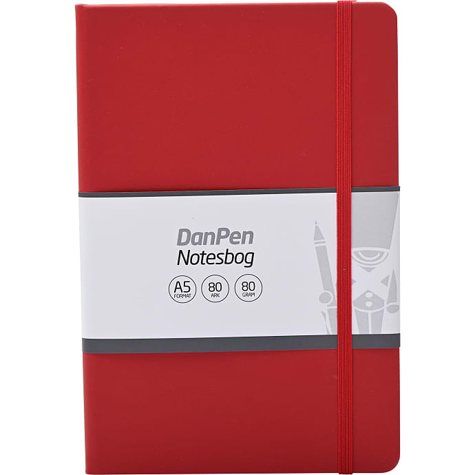 Danpen notesbog PU A5 - rød